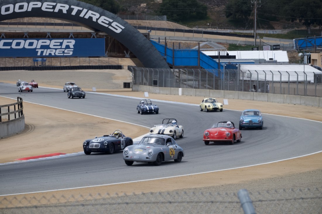 Racers and pedestrian bridge